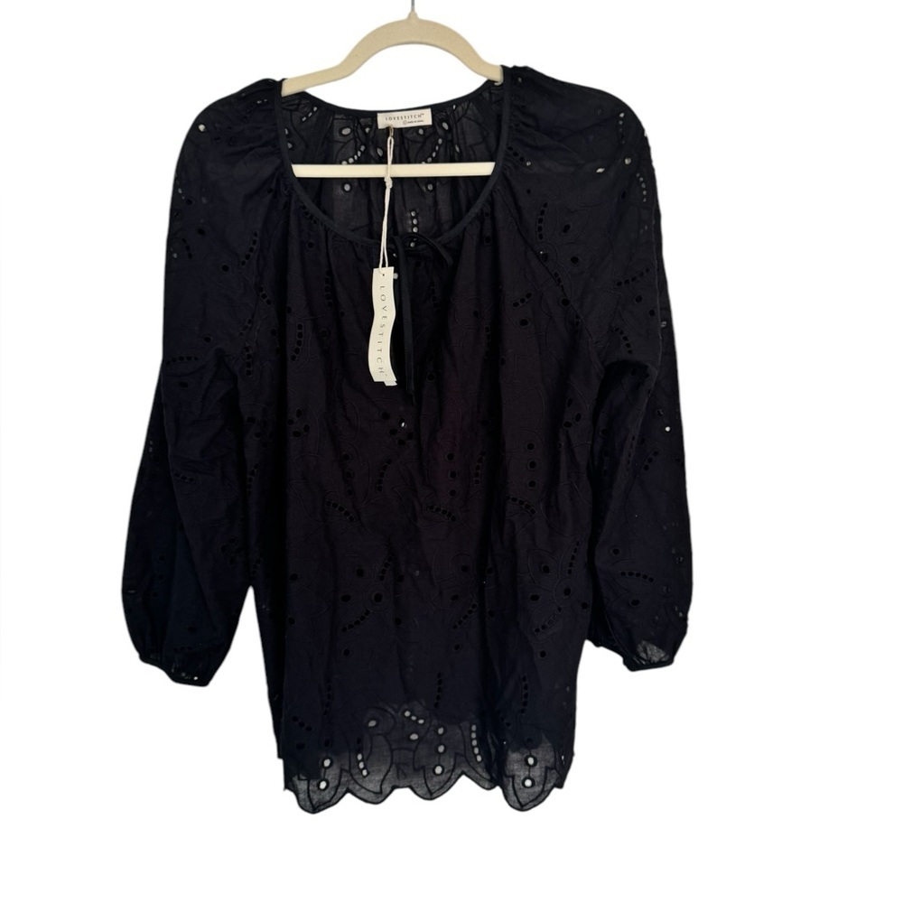 NWT Lovestitch Sweetpea Eyelet Blouse in Sz Large.  Lightweight and Boho.